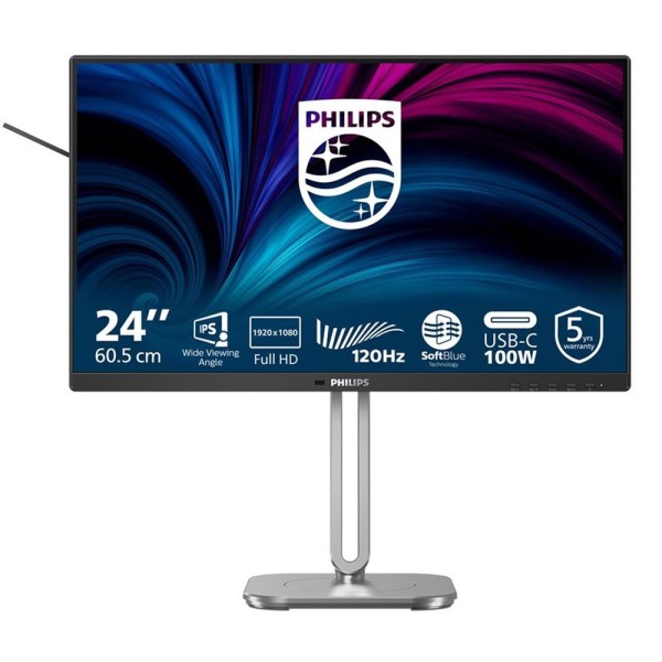 Monitor led 24 pulgadas philips 24b2u4301 - 00 ips - fhd - dp - hdmi - 120hz - 4ms - vesa 100x100