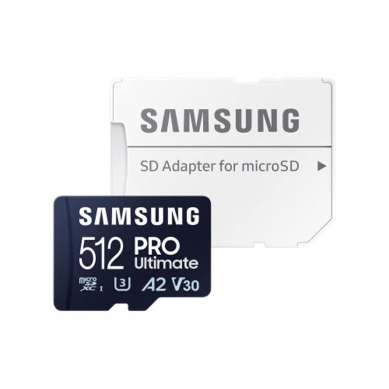 Tarjeta memoria micro sd samsung 512gb sdxc pro ultimate u3 v30 a2 + adaptador sd