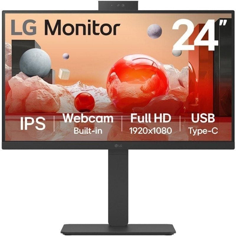 Monitor Profesional LG 24BA850-B 23.8″/ Full HD/ Webcam/ Multimedia/ Negro