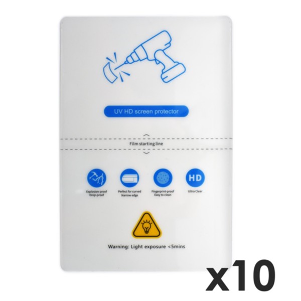 Laminas de fijacion qcharx hidrogel hd hibrida mediante ultravioleta uv pack 10 ud para qx1