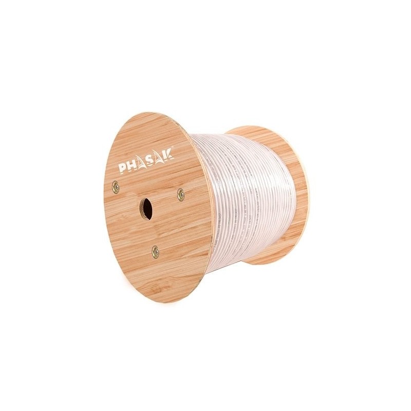 Bobina cable gris phasak awg23 305m cat.6 - cca solido - awg 23 phr 660