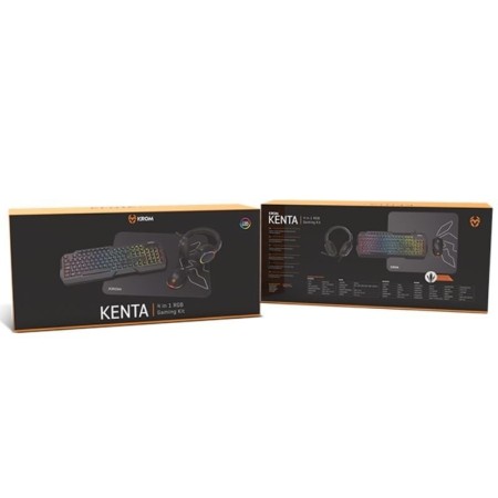 Pack Gaming Krom Kenta/ Teclado RGB + Ratón + Alfombrilla + Auriculares