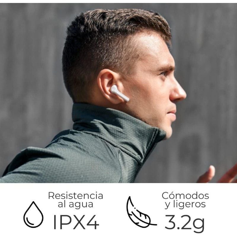 Auriculares Bluetooth ZTE Buds 2 con estuche de carga/ Autonomía 5h/ Negros