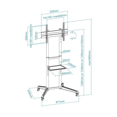 Tooq FS1170M-B Soporte suelo ruedas Ramsés 37″-70″