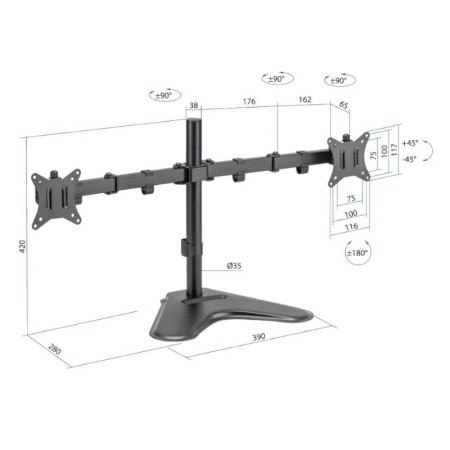 iggual SSM02 Soporte sobremesa 2 monitores 13″-32″