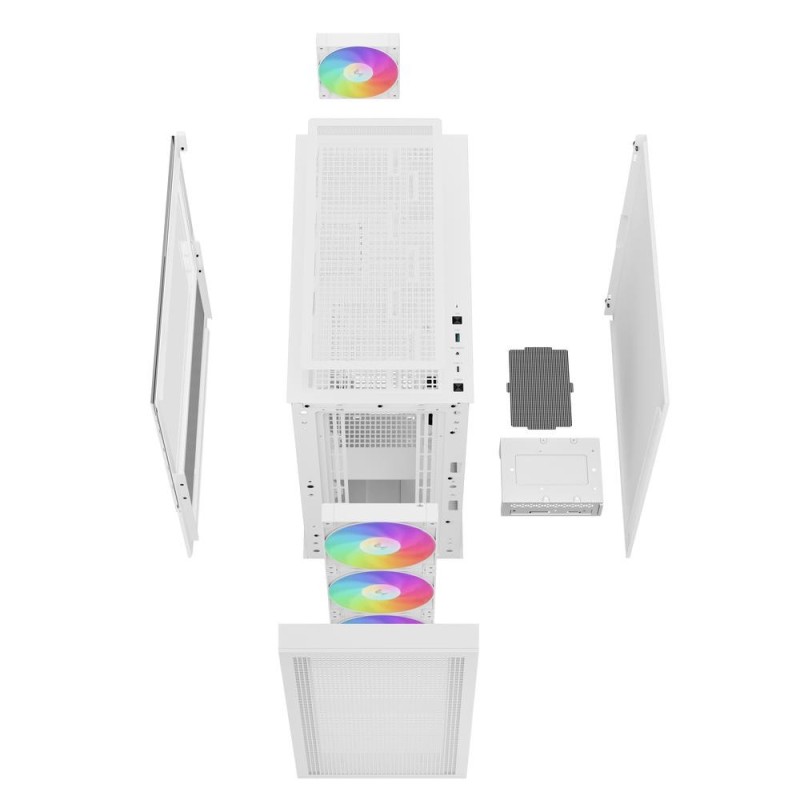 Caja ordenador gaming deepcool ch560 rgb e - atx cristal templado blanca