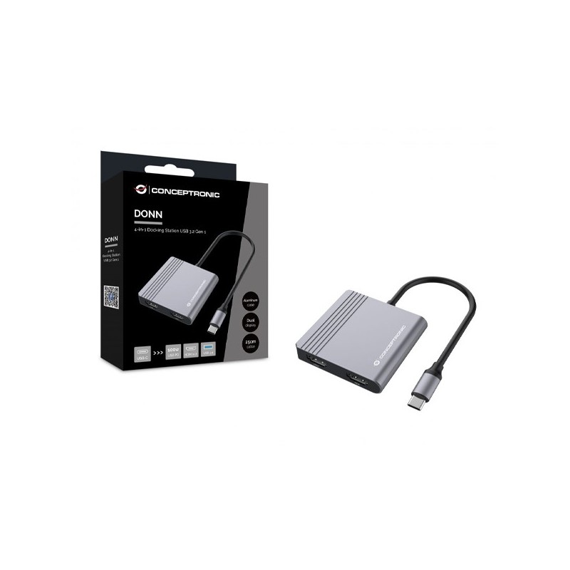 Hub usb tipo c conceptronic donn13g 2 x hdmi - 1 x usb 3.0 - 1 x usb tipo c