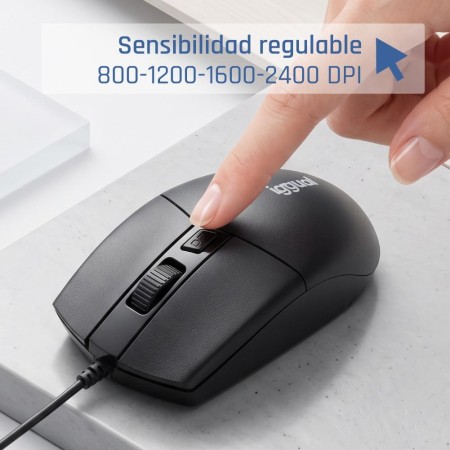 iggual Ratón óptico COM-BUSINESS2-2400DPI negro