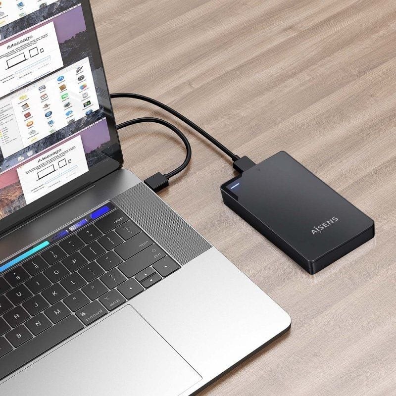 Caja Externa para Disco Duro de 2.5″ Aisens ASE-2520B/ USB 3.1/ Sin tornillos