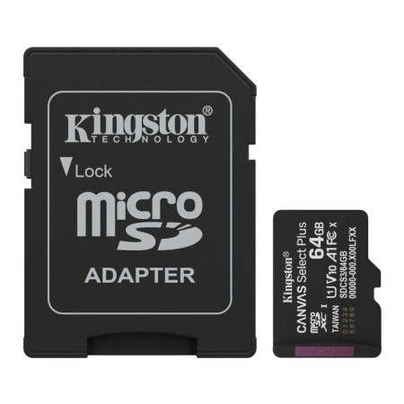 Tarjeta memoria micro sdxc 64gb kingston canvas select plus + adaptador sd