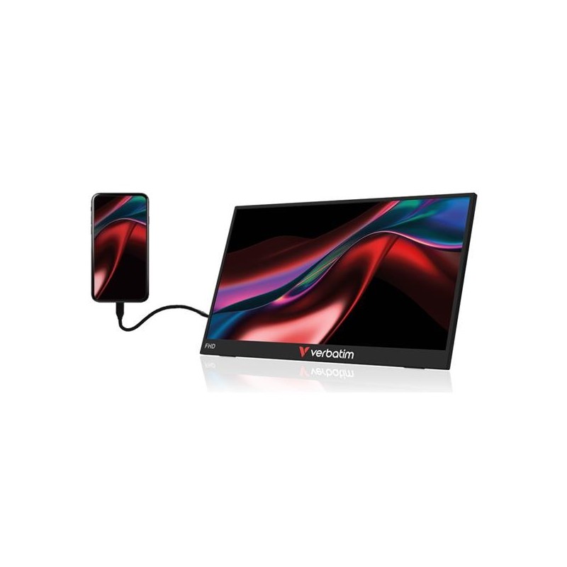Monitor Portátil Táctil Verbatim Touch Light 15.6″/ Full HD/ Multimedia/ Negro