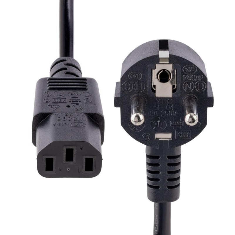 Cable schuko a c13 startech 2m - macho - hembra - negro