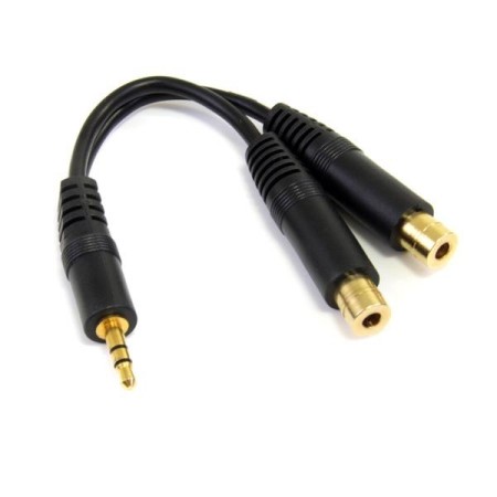 Cable mini jack 3.5mm startech 0.15m - macho - hembra - negro
