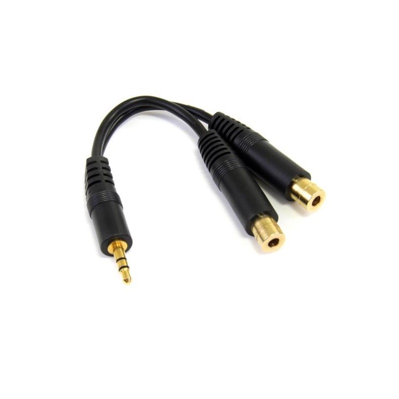 Cable mini jack 3.5mm startech 0.15m - macho - hembra - negro