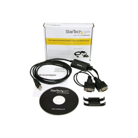 Cable 2x db9 a usb tipo a startech 1.8m - macho - macho - negro