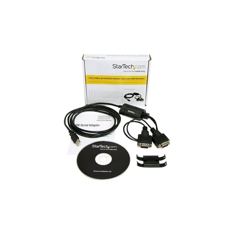 Cable 2x db9 a usb tipo a startech 1.8m - macho - macho - negro