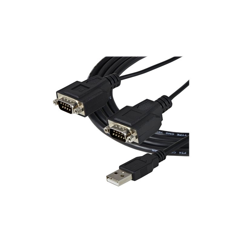Cable 2x db9 a usb tipo a startech 1.8m - macho - macho - negro