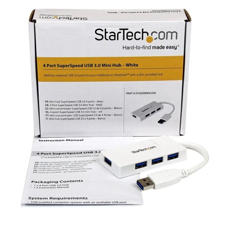 Hub startech usb tipo a 4 en 1 blanco