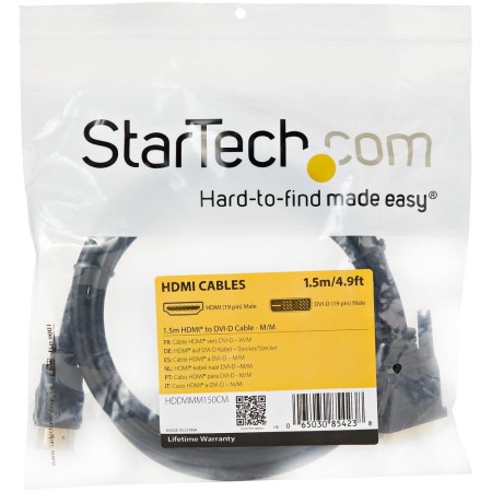Cable hdmi a dvi - d startech 1.5m - macho - macho - negro