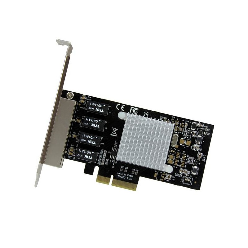 Tarjeta red startech ethernet gigabit 1000 4 port rj45 pcie