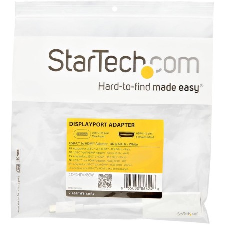 Adaptador usb tipo c a hdmi startech macho - hembra - blanco