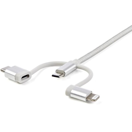 Cable usb tipo a a micro usb - usb tipo c - lightning startech 1m - macho - macho - plata trenzado