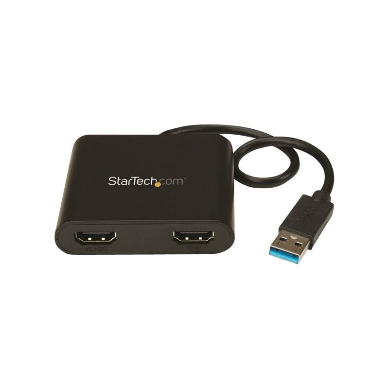 Adaptador usb 3.0 a 2x hdmi staretch 25cm - macho - hembra - negro