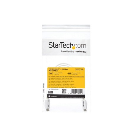Cable usb tipo c startech 0.5m - macho - macho - blanco
