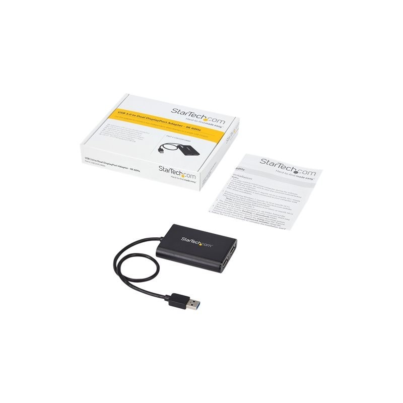 Adaptador usb 3.0 a dp 4k uhd startech 0.30m - macho - hembra - negro