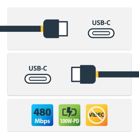 Cable usb tipo c startech 2m - macho - macho - blanco
