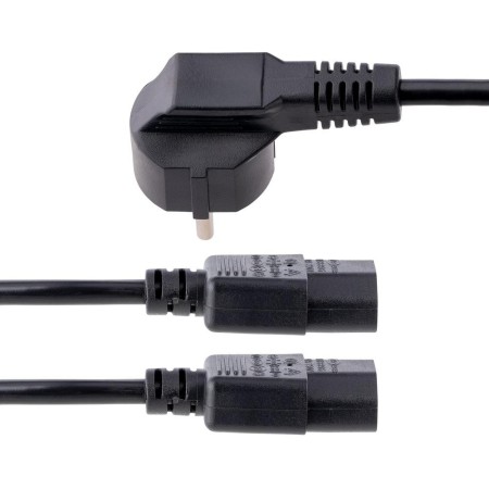 Cable schuko a 2x c13 startech 2m - macho - hembra - negro
