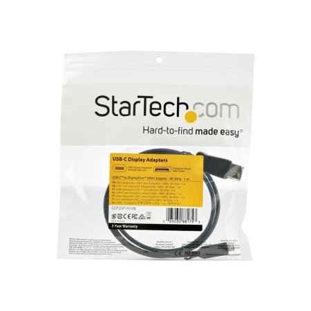 Cable usb tipo c a dp startech 1m - macho - macho - negro