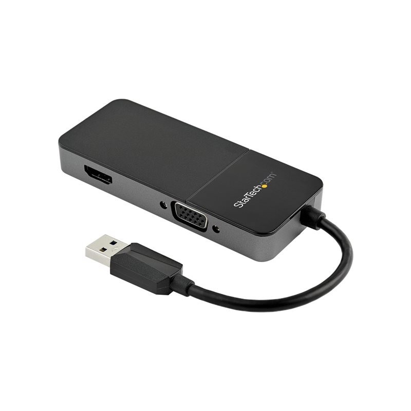 Adaptador usb tipo a a hdmi - vga startech - macho - hembra - negro - plata