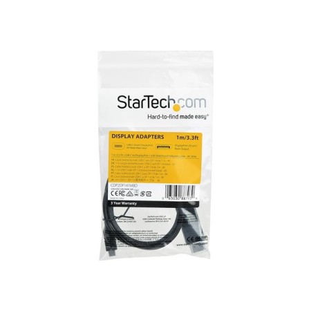 Cable usb tipo c a displayport 1m - macho - macho - negro
