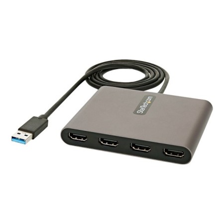 Adaptador usb 3.0 a 4x hdmi startech 1m - macho - hembra - gris