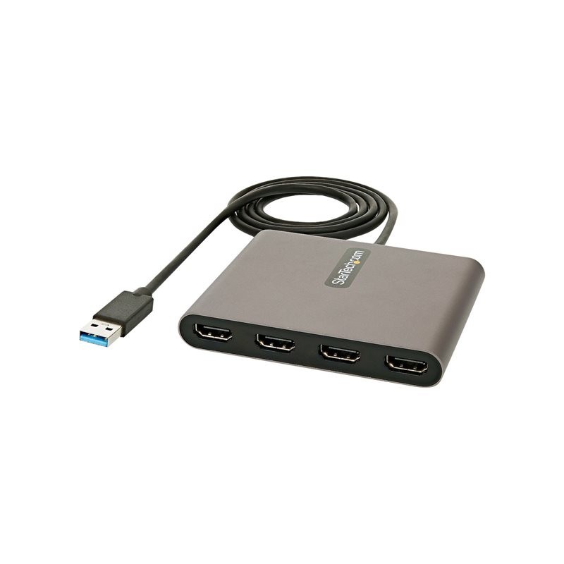 Adaptador usb 3.0 a 4x hdmi startech 1m - macho - hembra - gris