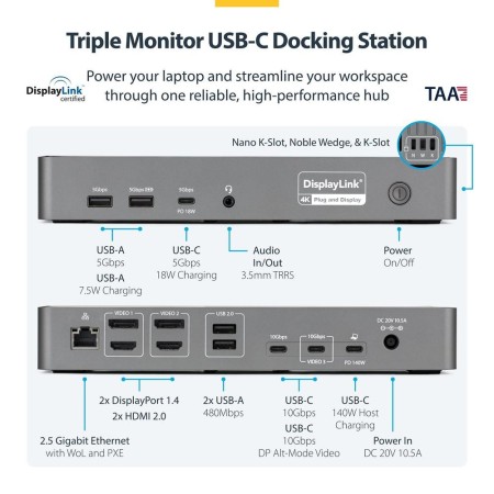 Docking station startech 14 en 1