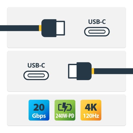 Cable usb tipo c staretch 2m - macho - macho - negro