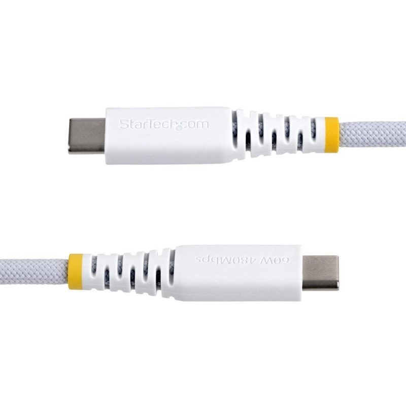 Cable usb tipo c startech 1m - macho - macho - blanco trenzado