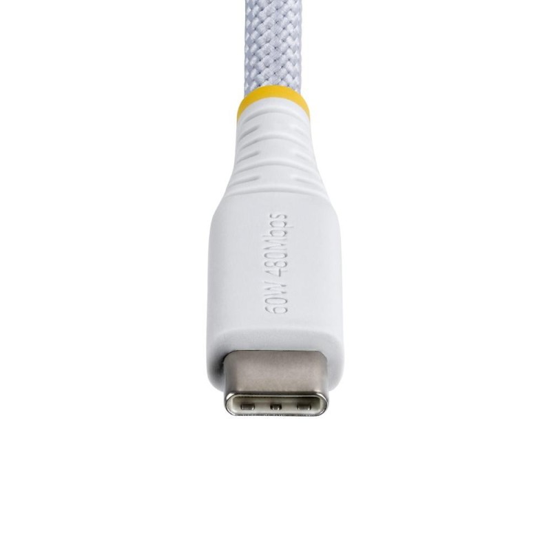 Cable usb tipo c startech 0.30m - macho - macho - blanco trenzado