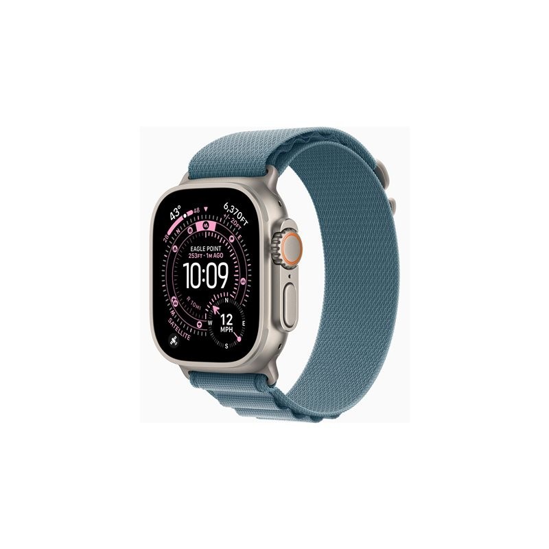 Smartwatch apple watch ultra 3 gps + cellular 49mm natural titanium case blue alpine loop - m