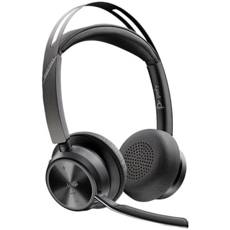 Auriculares Inalámbricos Poly Voyager Focus 2 Microsoft Teams + Adaptador USB-C-A + Soporte de Carga/ con Micrófono/ Bluetooth/ 