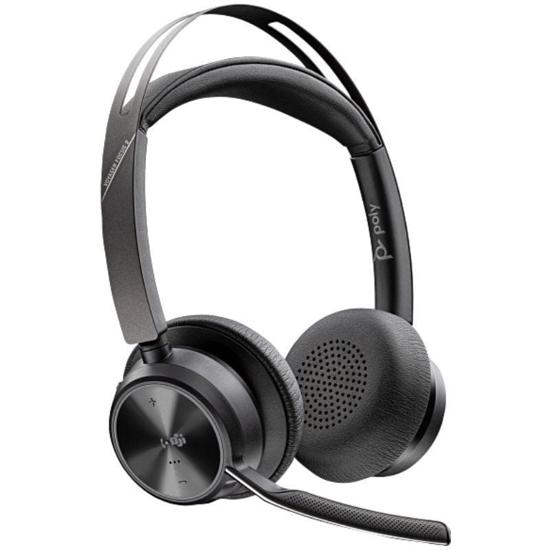 Auriculares Inalámbricos Poly Voyager Focus 2 Microsoft Teams + Adaptador USB-C-A + Soporte de Carga/ con Micrófono/ Bluetooth/ 