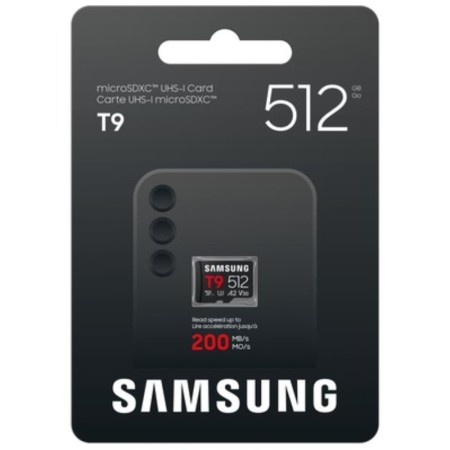 Tarjeta de Memoria Samsung P9 512GB microSD XC/ Clase 10/ 200MBs