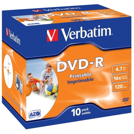 Verbatim dvd - r 4.7gb 16x tarrina 10uds imprimible