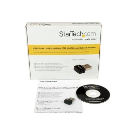 Adaptador de red usb 2.0 startech usb300wn2x2c