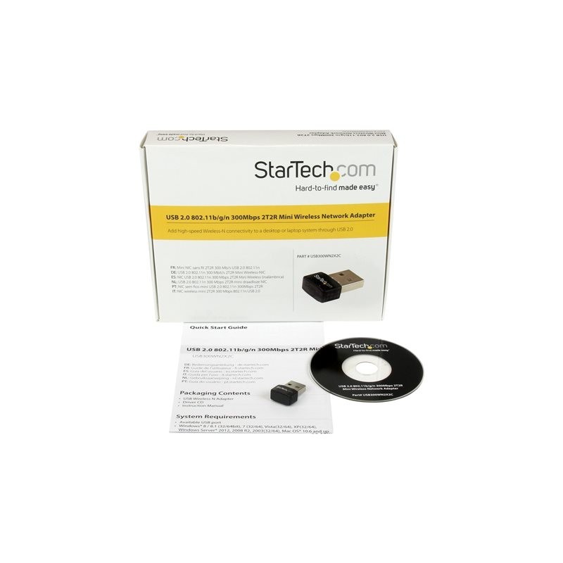 Adaptador de red usb 2.0 startech usb300wn2x2c