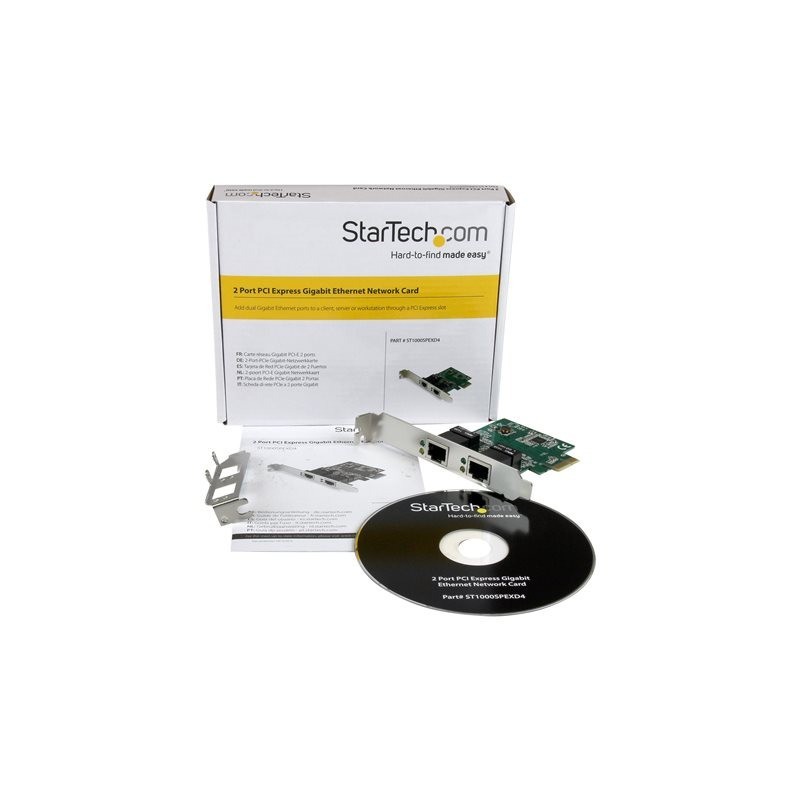 Tarjeta de red startech 2 puertos ethernet gigabit pci - e
