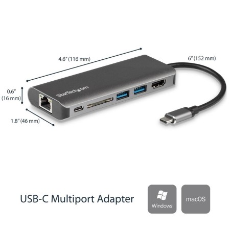 Docking station startech usb tipo c 6 en 1