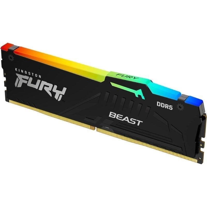 Memoria ram ddr5 16gb kingston - 6000mt - s - fury beast rgb - cl36 - negro